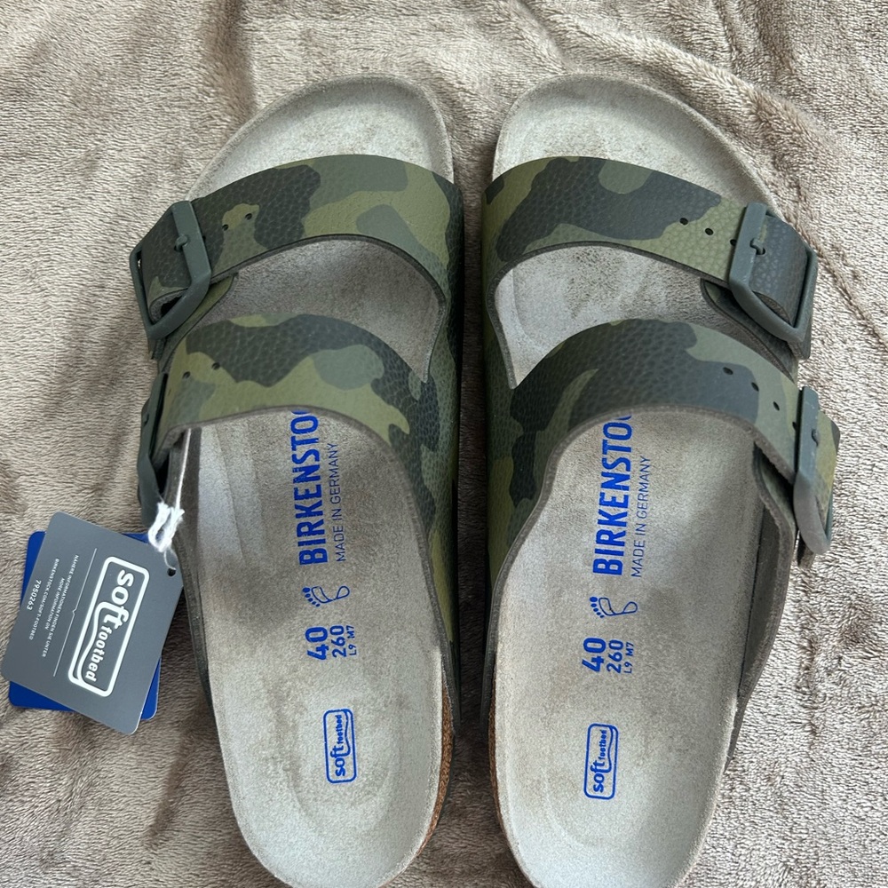 Birkenstock Green Camouflage Sandals